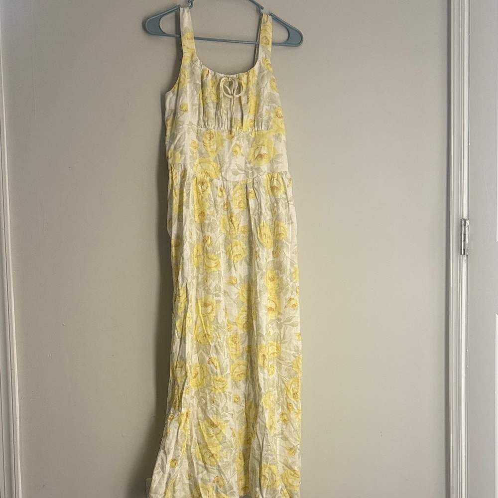 Floral Yellow and White Maxi Dress